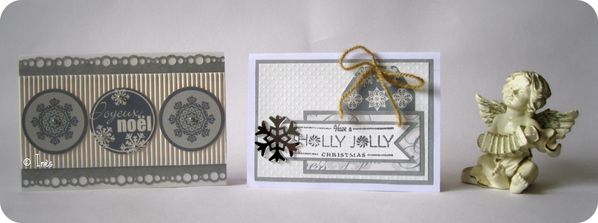 Scrap Inès Carte Voeux Fêtes Noël Nouvel An Gris blanc n