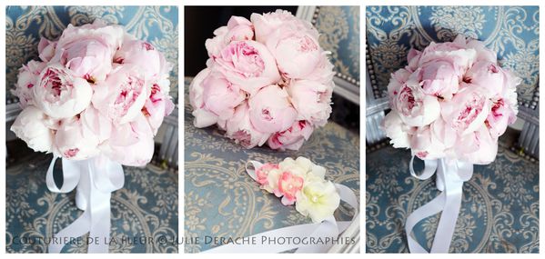 Bouquet de mariée pivoines