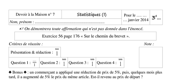 DM7 - 3e - Statistiques (I)