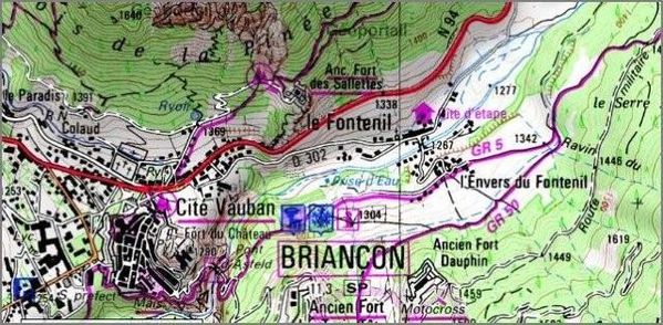 Carte Briançon Le Fontenil
