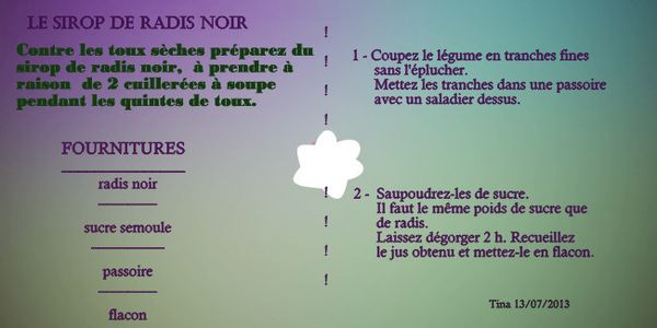 Pour soigner la toux - LE SIROP DE RADIS NOIR