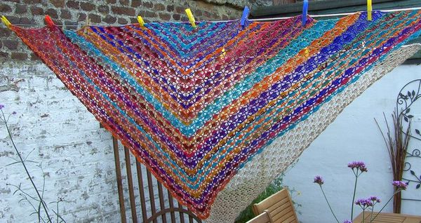 South bay shawlette Noro Kureyon sock yarn 180(bis)