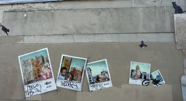 Des polaroïds sont venus accompagner ces 2 chats.
