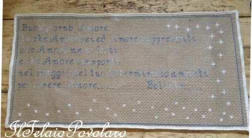 Pannelli con bordi in lino e non blog di iltelaiopovolaro.over ... Libretti punto croce con schemi asciugamani bagno