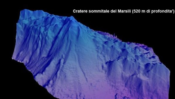 marsili et cratère 3D