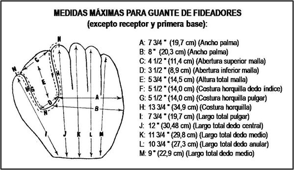 Beisbol 4 (medidas del guante)