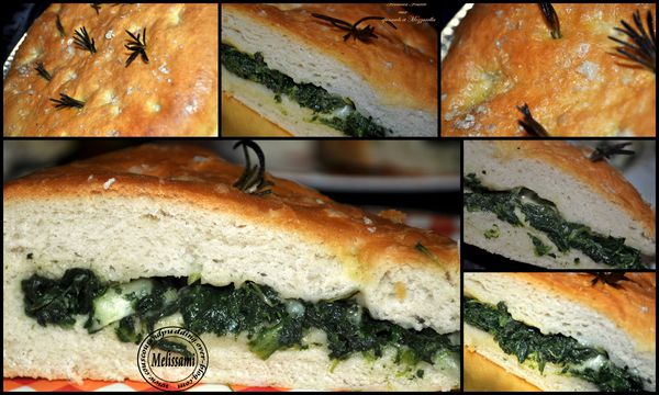 focaccia fouree aux epinards et mozzarella