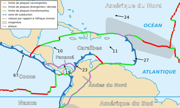 Caribbean Plate map-fr