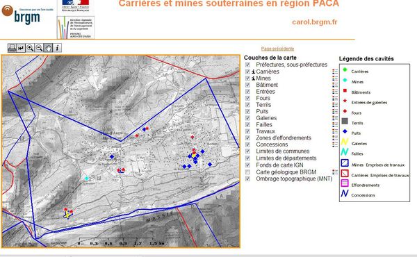 Carte mines Plan d'Aups