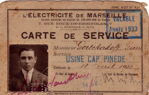 carte de service 1933