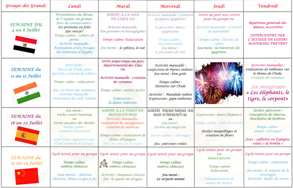 planning juillet 2011 centre de loisirs