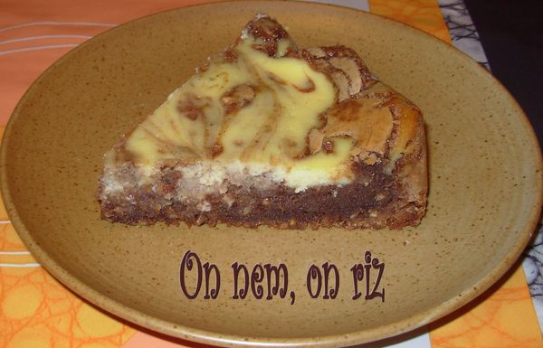 Brownie-cheesecake praliné3