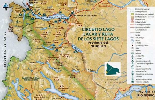 neuquen parque nacional lanin lagos lacar siete lagos mapa0