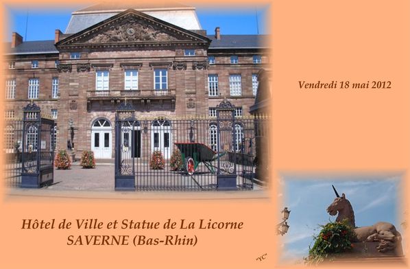 HÔTEL DE VILLE et STATUE DE LA LICORNE SAVERNE