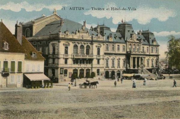 AUTUN 19c - Théâtre et Mairie