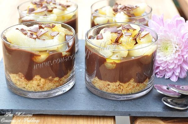 verrines danette chocolat poires
