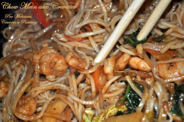 Recette Nouilles chinoises aux crevettes et au poulet