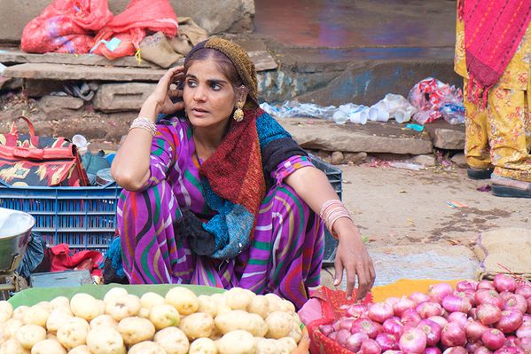 Inde, Bundi, marché aux légumes