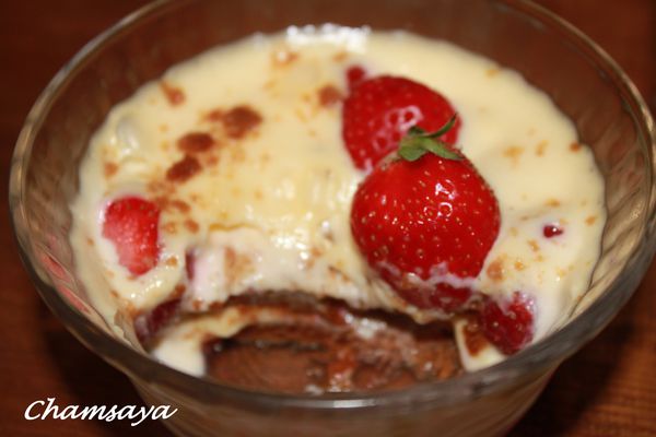 Tiramisu aux fraises et speculoos