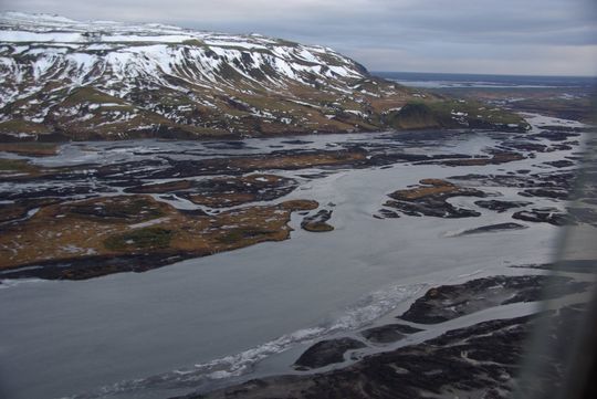 River Skaftá below valley Skaftárdalur. Skálarheiði, Á