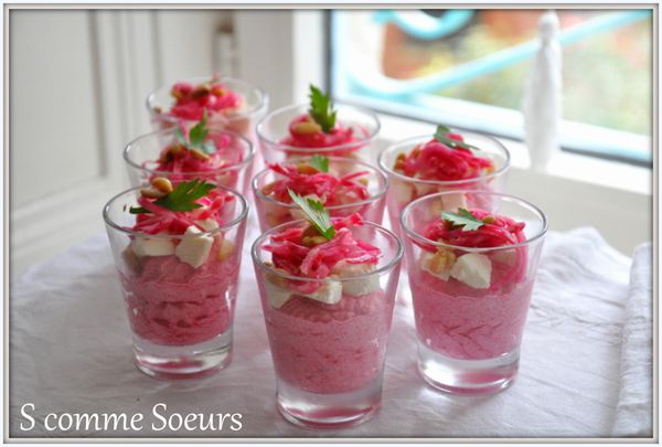 Verrine betteraves et boursin pour un apéritif de fêtes - Recette