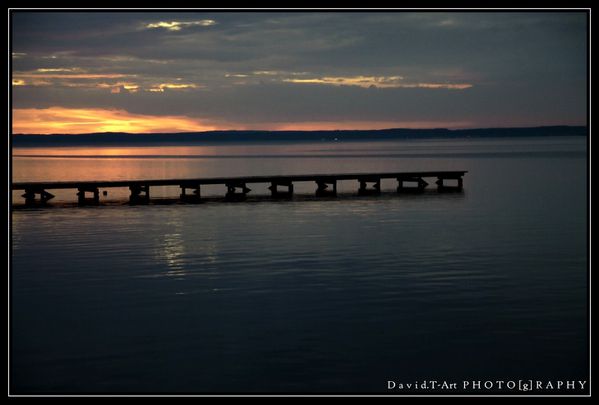 Tombée de nuit sur le lac de sanguinet