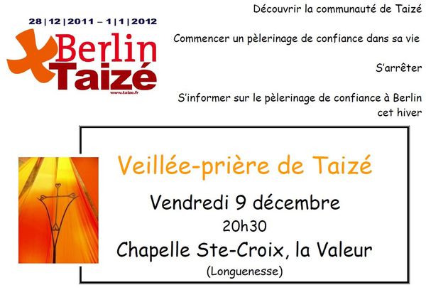 Affiche prière Taizé 2011-12-09