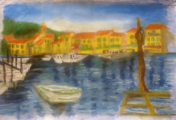 Pastels tendres: le port de Cassis (près de Marseille ) à la tombée de la nuit.