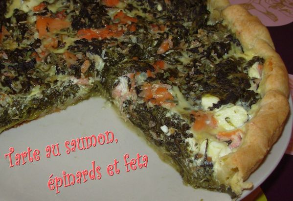 Tarte saumon, feta, épinards2