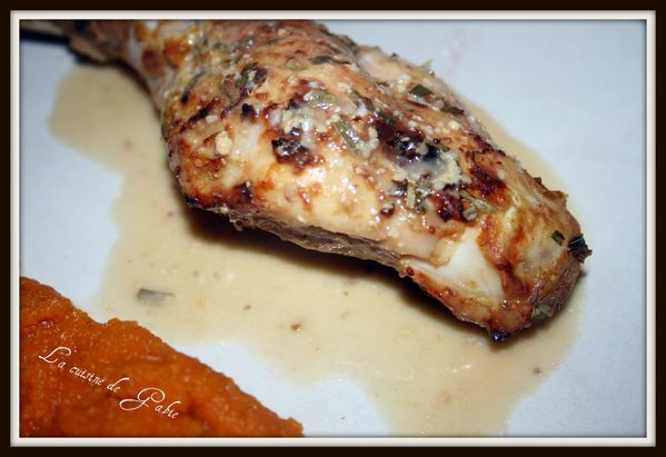 lapin roti au cidre et moutarde