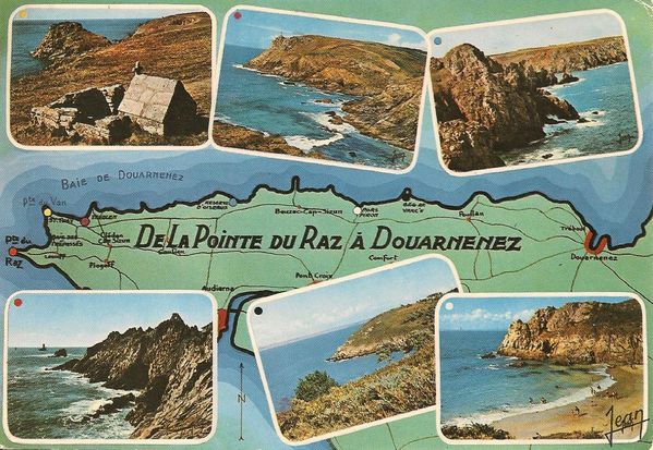 Cartes postales Map cards E La Baie de Douarnenez