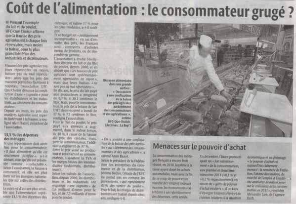 COUT ALIMENTATION