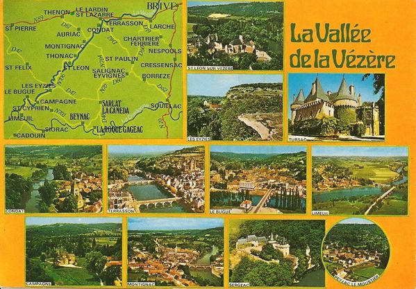 Cartes postales Map cards U Vallée de la Vézère