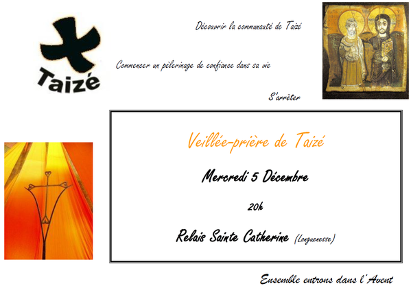 Affiche prière Taizé décembre 2012