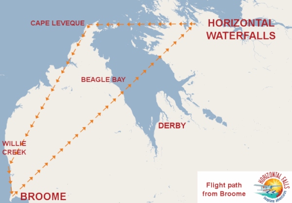 horizontal falls seaplane adventures broome tour map