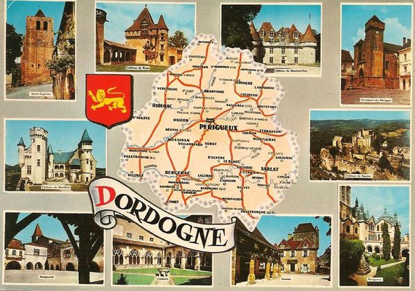Cartes postales Map cards S La Dordogne1