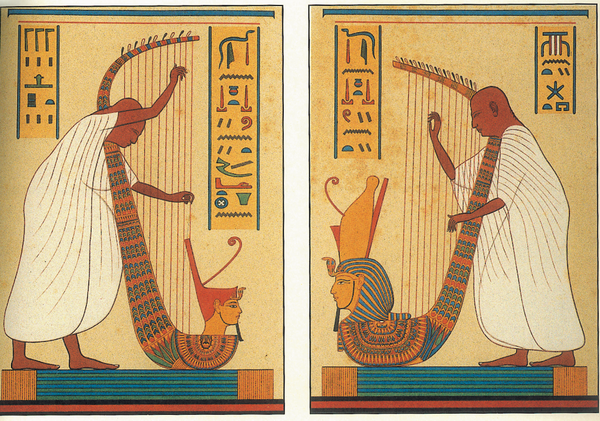 Harpistes Ramsès III - Dessin Prisse d'Avennes