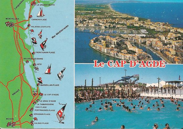 Cartes postales Map cards Z Le Cap D'Agde