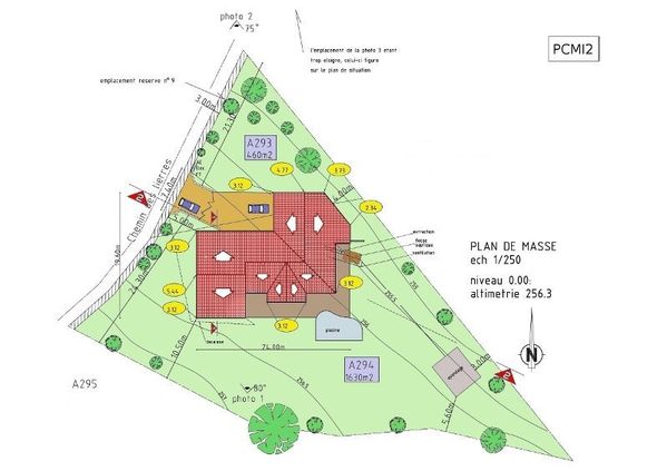 plan de maison sur un terrain triangle
