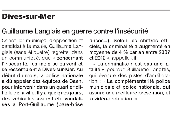 Article de presse Ouest-France du 26.12.2013