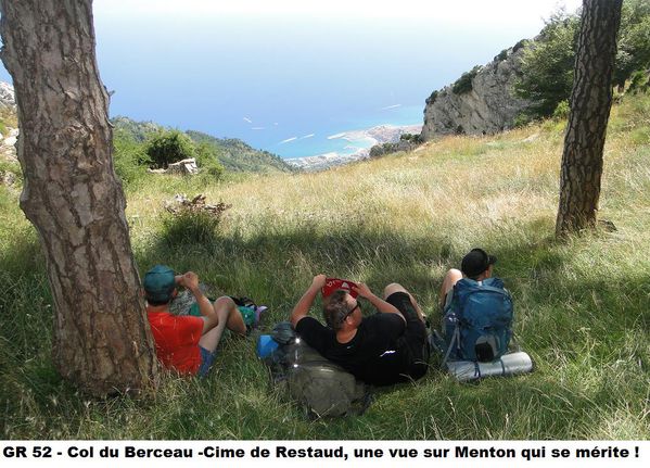 GR52 J6 Vue sur Menton Col du Berceau