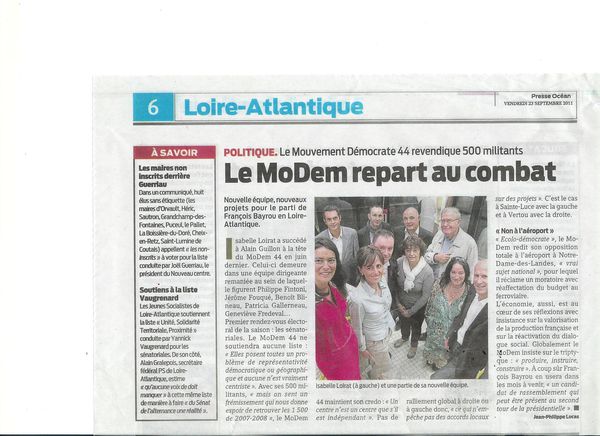 Le MoDem 44 repart au combat Presse Ocean 23 09 11 001