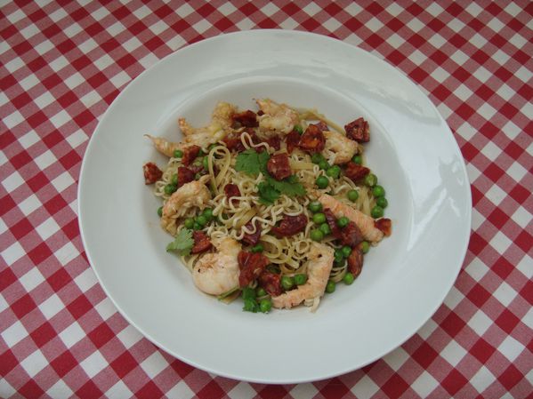 01 pasta longous chrorizo peas 003