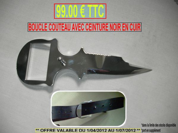Cuir Personnalisé Ceinture Couteau Boucle lisse Commerce extérieur  Autodéfense Ceinture Couteau Mode Punk Boucle