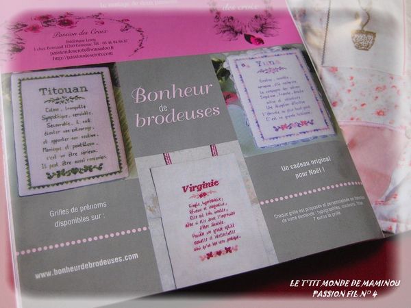 PASSION FIL N° 4 VALERIE PRENOMS BRODES