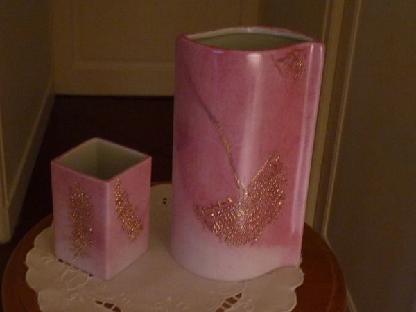 Vase fibre de verre et or