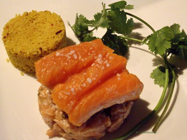Mi-cuit et tatare de saumon