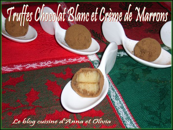 Recette de Truffes Chocolat Blanc et Crème de Marrons