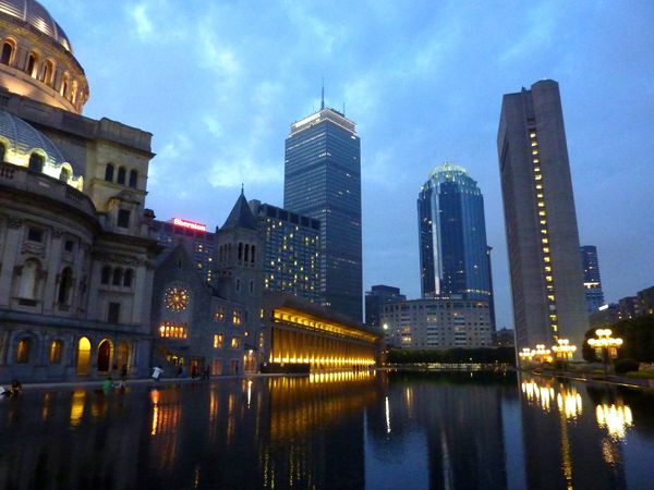 Boston Christian Scientist church park night