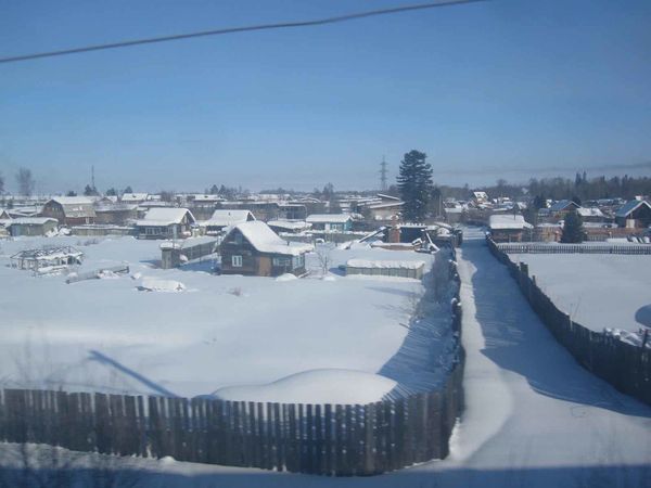 Transsiberien village Russe
